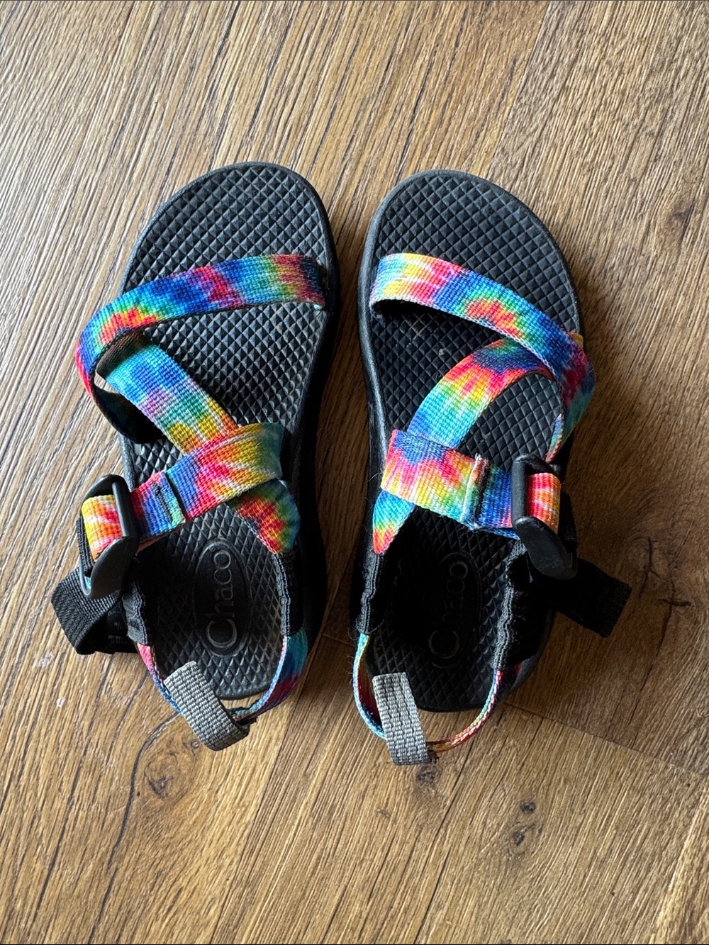Chaco Kids Multicolor Tie-Dye Sport Sandals - Black Soles